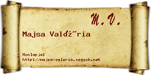 Majsa Valéria névjegykártya