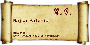 Majsa Valéria névjegykártya